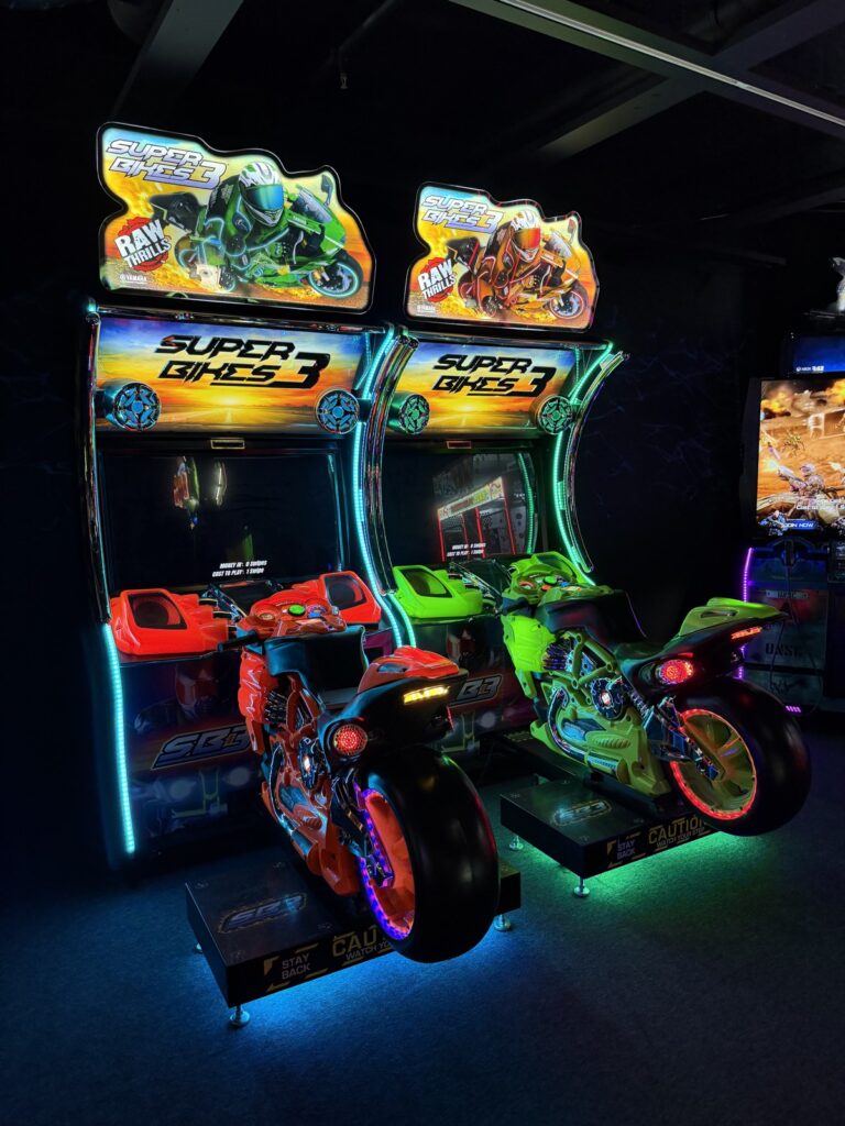 Arcade cabinets side by side